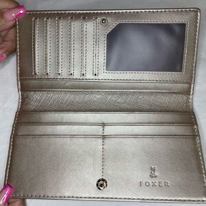 Foxer women leather wallet bifold